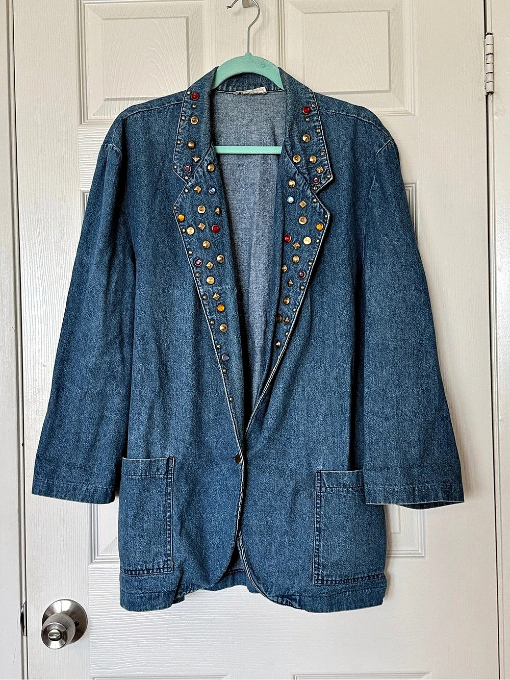 Dreams vintage Embellished Denim Jacket in Blue